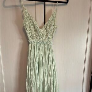 Elegant Lace Mint Green Dress